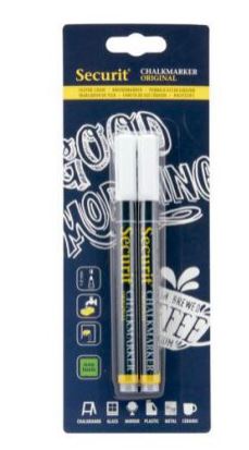 CJ.2 MARCADOR BRANCO PONTA FINA 1/2MM