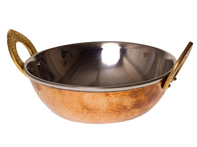 CAÇAROLINHA 2 ASAS 15CM INOX/COBRE