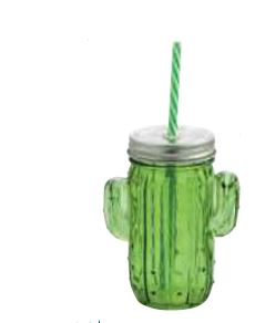 FRASCO C/T 35CL VERDE CACTUS C/PALHA