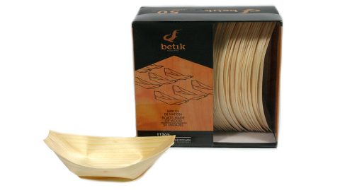 CJ.50 BARCO 13X8X2CM FOLHA MADEIRA