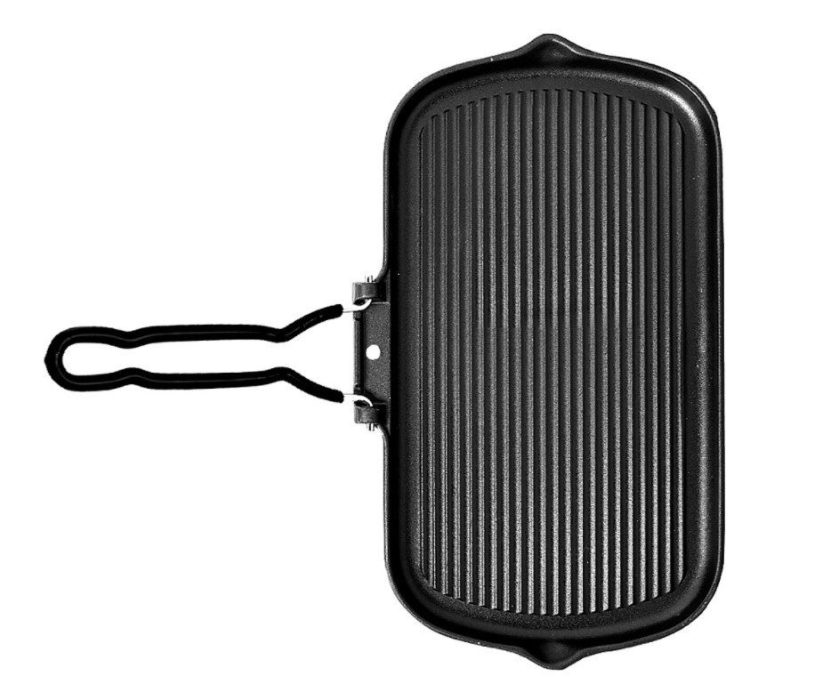 GRELHADOR 34X20CM CABO REBAT.PRETO FERRO
