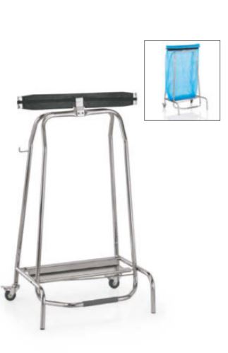 PORTA SACO LIXO C/PEDAL+RODAS ALT.95CM