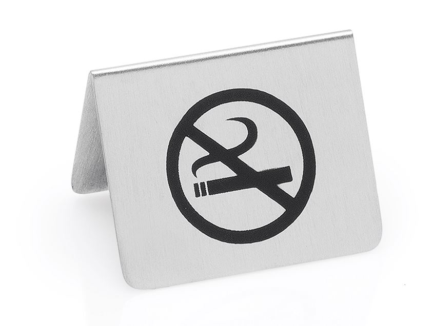 PLACA NAO FUMAR 5.5X5X3.5CM INOX