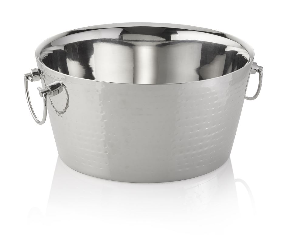 CHAMPANHEIRA Ø34CM C/ASAS INOX MARTELADO