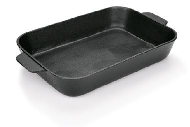 ASSADEIRA RECT.33.5X23X6.5CM PRETA FERRO