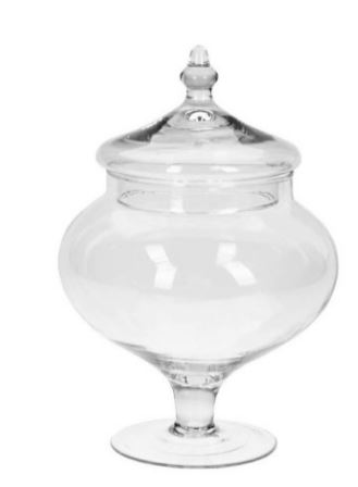 BOMBONEIRA VIDRO Ø17CM ALT.26CM#