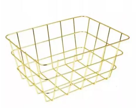 CESTO 24X18X12CM DOURADO#