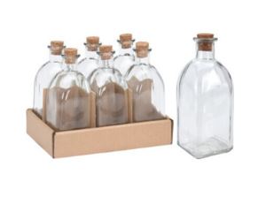 GARRAFA 250ML VIDRO QUAD.C/T CORTIÇA#