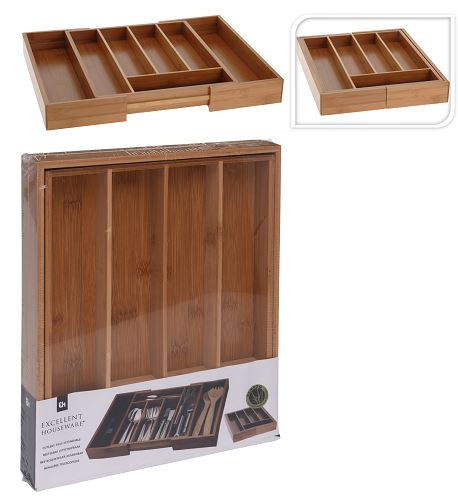 PORTA TALHERES GAVETA EXTENSIVEL BAMBOO