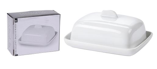 MANTEIGUEIRA 9X7CM BRANCA PORCELANA#