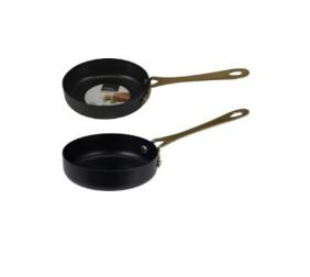 CAÇAROLA C/C Ø9CM PRETA ASA DOURADA#