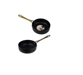 CAÇAROLA C/C Ø11CM PRETA ASA DOURADA#