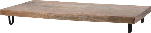 TABUA 49X25CM  MADEIRA/METAL PES PRETO#