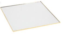 PRATO ESPELHADO QUADR.25CM DOURADO#