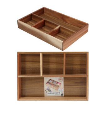 ORGANIZADOR 4 DIV.30X20X4.5CM ACACIA#