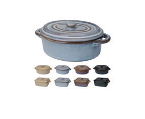 CAÇAROLA OVAL 13X9X6.5CM CERAMICA MIX#