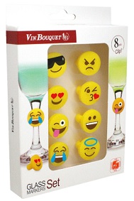 CJ.8 MARCADORES COPOS EMOJI SIL.VIN BOUQ