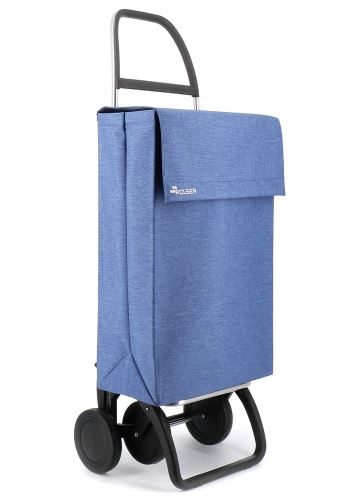 CARRO COMPRAS 4 RODAS AZUL JEAN TWEED