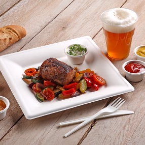 CJ.50 PRATO QUAD.20CM CANA AÇUCAR