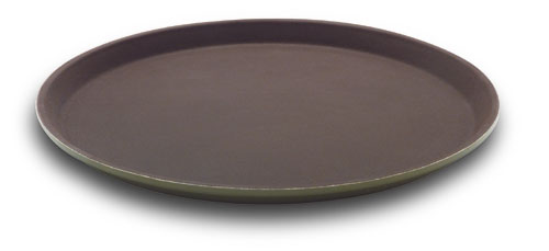 BANDEJA RED.36CM ANTI-DERRAPANTE CASTANH