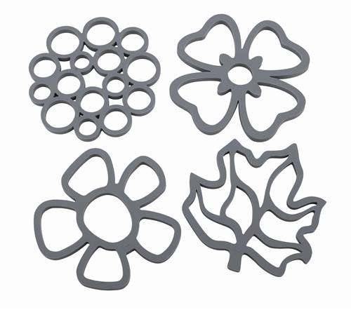 BASE QUENTES CINZA FLOR SILICONE