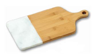 TABUA 36X18.5X1.5CM C/PEGA MARMORE/BAMBO