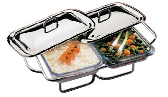 RECHAUD RECT.45X29CM 2 DIV.2 VELAS#